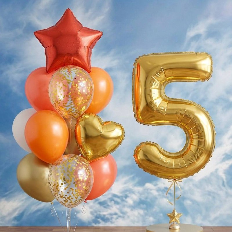 Сет шаров «Золотой юбилей»